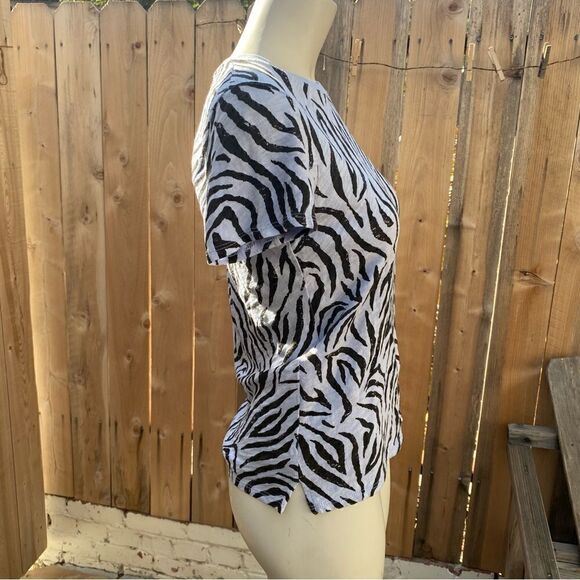 ATM ZEBRA PRINT SLUB JERSEY SCHOOLBOY CREW size small - Picture 9 of 12